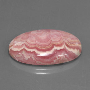 Rodocrosite naturale multicolore da 22,52 ct, taglio ovale, opaco