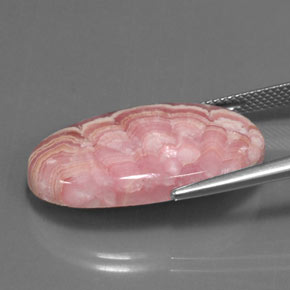 Rodocrosite naturale multicolore da 22,52 ct, taglio ovale, opaco