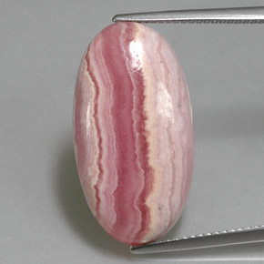 Rodocrosite naturale rosa da 18,47 ct, taglio ovale, opaco