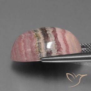 Rodocrosite naturale multicolore da 24,26 ct, taglio ovale, opaco