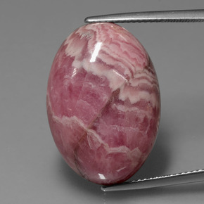 Rodocrosite naturale multicolore da 32,83 ct, taglio ovale, opaco