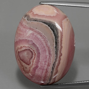 Rodocrosite naturale multicolore da 51,53 ct, taglio ovale, opaco