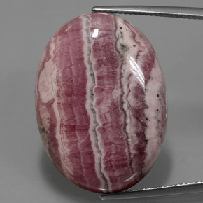 Rodocrosite naturale multicolore da 52,06 ct, taglio ovale, opaco