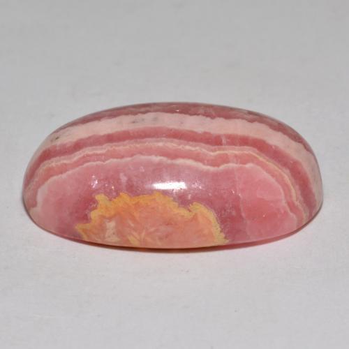 Rodocrosite naturale multicolore da 35,96 ct, taglio ovale, opaco