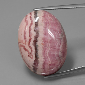 Rodocrosite naturale multicolore da 60,57 ct, taglio ovale, opaco