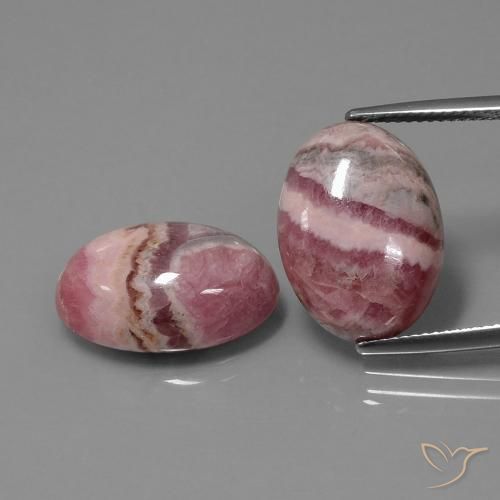 29.63ctw Naturale Multicolore Rodocrosite, Ovale, Opaco