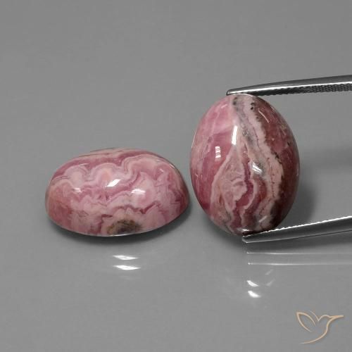 48.91ctw Naturale Multicolore Rodocrosite, Ovale, Opaco