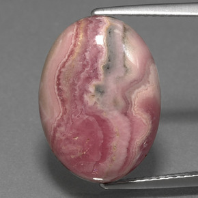 Rodocrosite naturale multicolore da 12,51 ct, taglio ovale, opaco