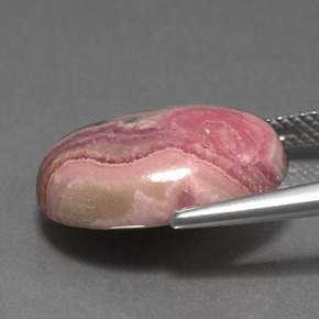Rodocrosite naturale multicolore da 12,51 ct, taglio ovale, opaco
