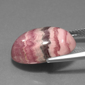 Rodocrosite naturale multicolore da 14,59 ct, taglio ovale, opaco