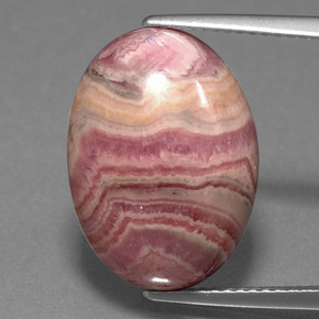 Rodocrosite naturale multicolore da 14,81 ct, taglio ovale, opaco