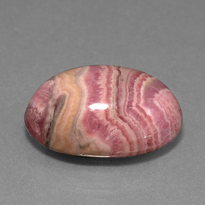 Rodocrosite naturale multicolore da 14,81 ct, taglio ovale, opaco