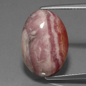Rodocrosite naturale multicolore da 14,97 ct, taglio ovale, opaco