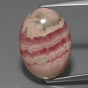 Rodocrosite naturale multicolore da 12,73 ct, taglio ovale, opaco