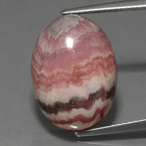 Rodocrosite naturale multicolore da 15,70 ct, taglio ovale, opaco