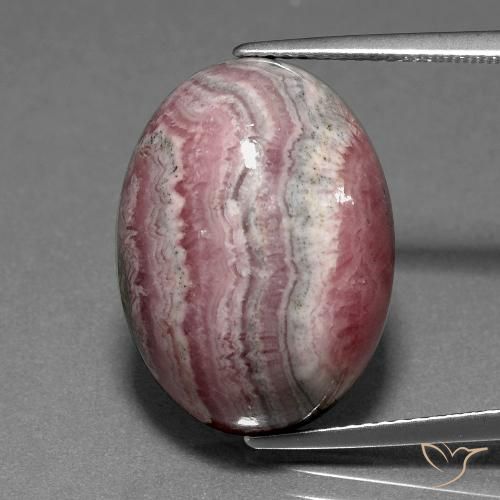 23.53ct Naturale Multicolore Rodocrosite, Ovale, Opaco