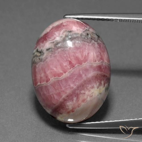 23.65ct Naturale Multicolore Rodocrosite, Ovale, Opaco