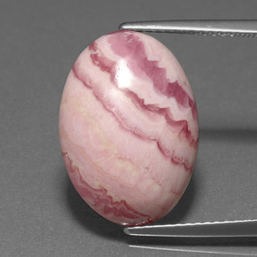 Rodocrosite naturale multicolore da 11,83 ct, taglio ovale, opaco