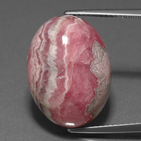 Rodocrosite naturale multicolore da 23,84 ct, taglio ovale, opaco