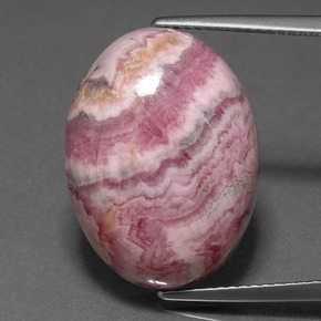 Rodocrosite naturale multicolore da 20,81 ct, taglio ovale, opaco