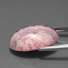 Rodocrosite naturale multicolore da 14,82 ct, taglio ovale, opaco