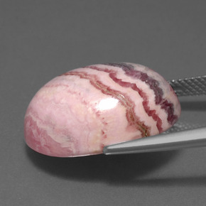 Rodocrosite naturale multicolore da 23,72 ct, taglio ovale, opaco
