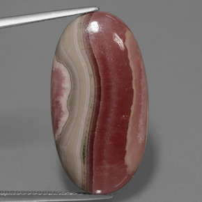 Rodocrosite naturale multicolore da 30,73 ct, taglio ovale, opaco
