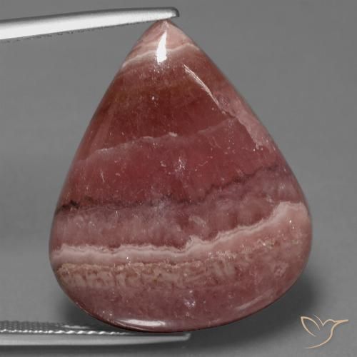 30.68ct Naturale Multicolore Rodocrosite, Forma a pera, Opaco