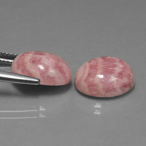 Rodocrosite naturale multicolore da 12,38 ct, taglio ovale, opaco