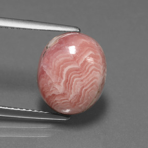 Rodocrosite naturale multicolore da 6,39 ct, taglio ovale, opaco
