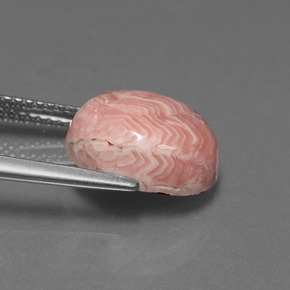 Rodocrosite naturale multicolore da 6,39 ct, taglio ovale, opaco