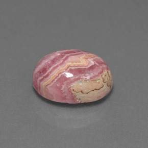 Rodocrosite naturale multicolore da 6,42 ct, taglio ovale, opaco