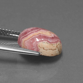 Rodocrosite naturale multicolore da 6,42 ct, taglio ovale, opaco
