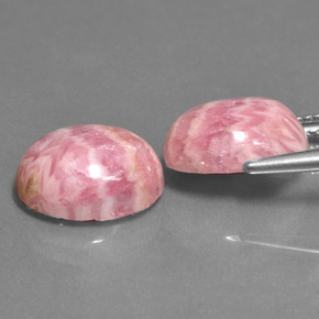 Rodocrosite naturale multicolore da 12,39 ct, taglio ovale, opaco