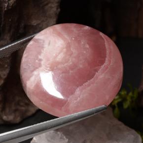 Rodocrosite naturale multicolore da 54,27 ct, taglio rotondo, traslucido