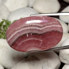 Rodocrosite naturale multicolore da 63,59 ct, taglio ovale, traslucido