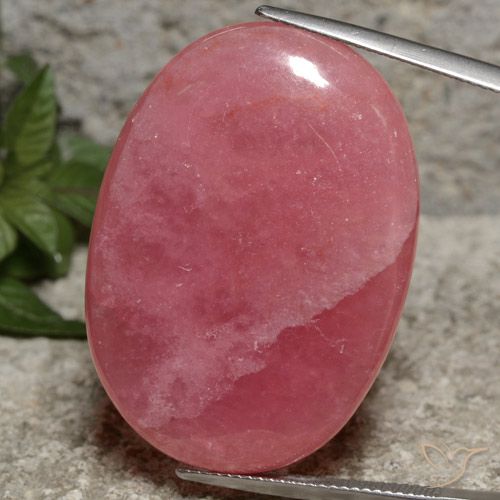 Rodocrosite naturale multicolore da 54,37 ct, taglio ovale, traslucido