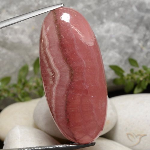 38.95ct Naturale Multicolore Rodocrosite, Ovale, Traslucido
