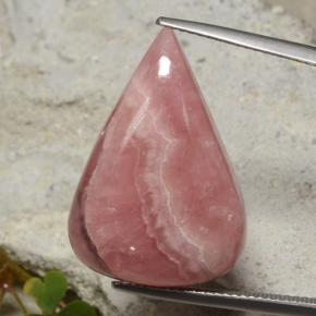 Rodocrosite naturale multicolore da 24,62 ct, taglio a pera, traslucido