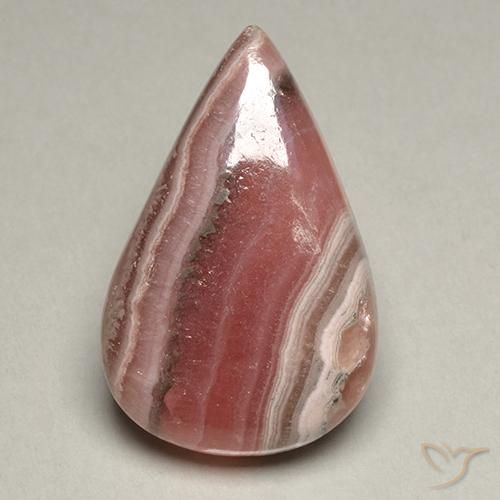 44.70ct Naturale Multicolore Rodocrosite, Forma a pera, Traslucido