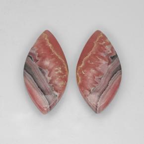 Gemme di Rodocrosite Multicolore naturale da 25.42 ct, Taglio marquise, Traslucido
