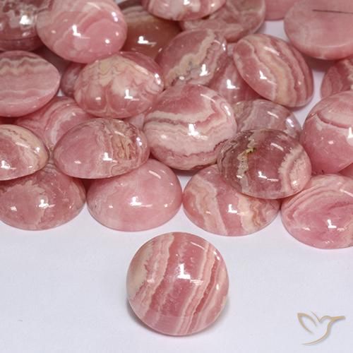 Rodocrosite naturale multicolore da 6,39 ct, taglio rotondo, traslucido