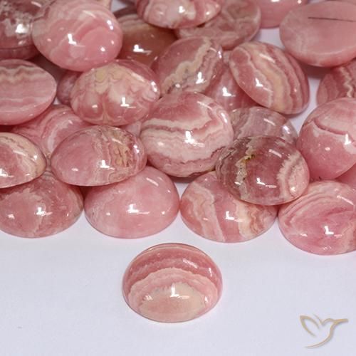 Rodocrosite naturale multicolore da 6,39 ct, taglio rotondo, traslucido
