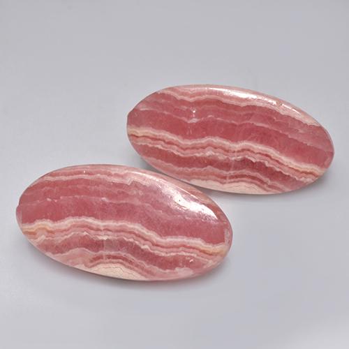 Gemme di Rodocrosite Multicolore naturale da 32.18 ct, Taglio ovale, Traslucido