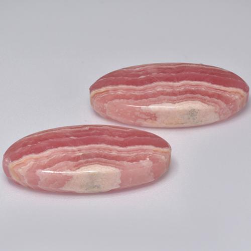 Gemme di Rodocrosite Multicolore naturale da 32.18 ct, Taglio ovale, Traslucido