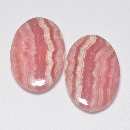 Gemme di Rodocrosite Rosa multicolore naturale da 16.27 ct, Taglio ovale, Traslucido