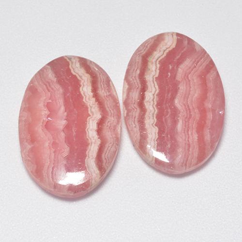 Gemme di Rodocrosite Rosa multicolore naturale da 16.27 ct, Taglio ovale, Traslucido