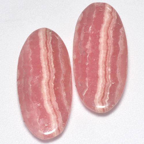 Rodocrosite naturale rosa da 5,99 ct, taglio ovale, traslucido