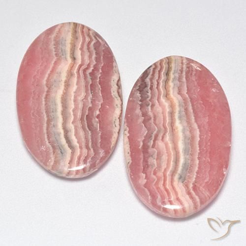 35.86ctw Naturale Multicolore Rodocrosite, Ovale, Traslucido