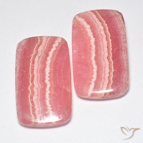 Gemme di Rodocrosite Multicolore naturale da 42.03 ct, Taglio a cuscino, Traslucido